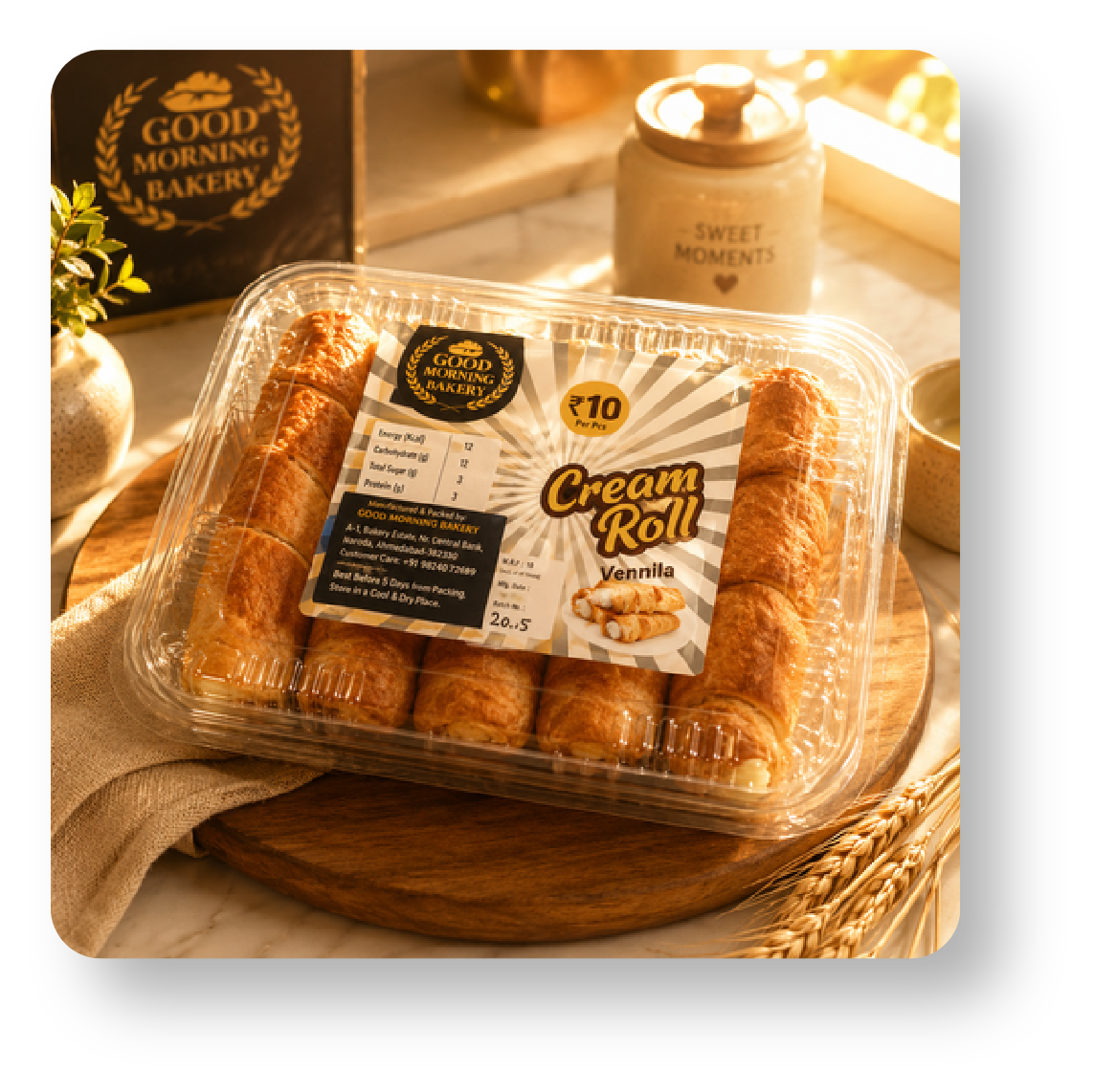 Good Morning Bakery Vanilla Cream Roll pack